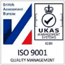 ISO 9001:2015 certified, certificate 219232, issued by British Assessment Bureau, UKAS accredited
